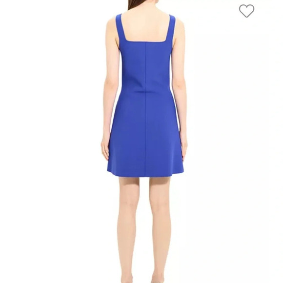 NWT Theory Square Neck Mini Dress Stretch Blue $395 - Picture 2 of 9